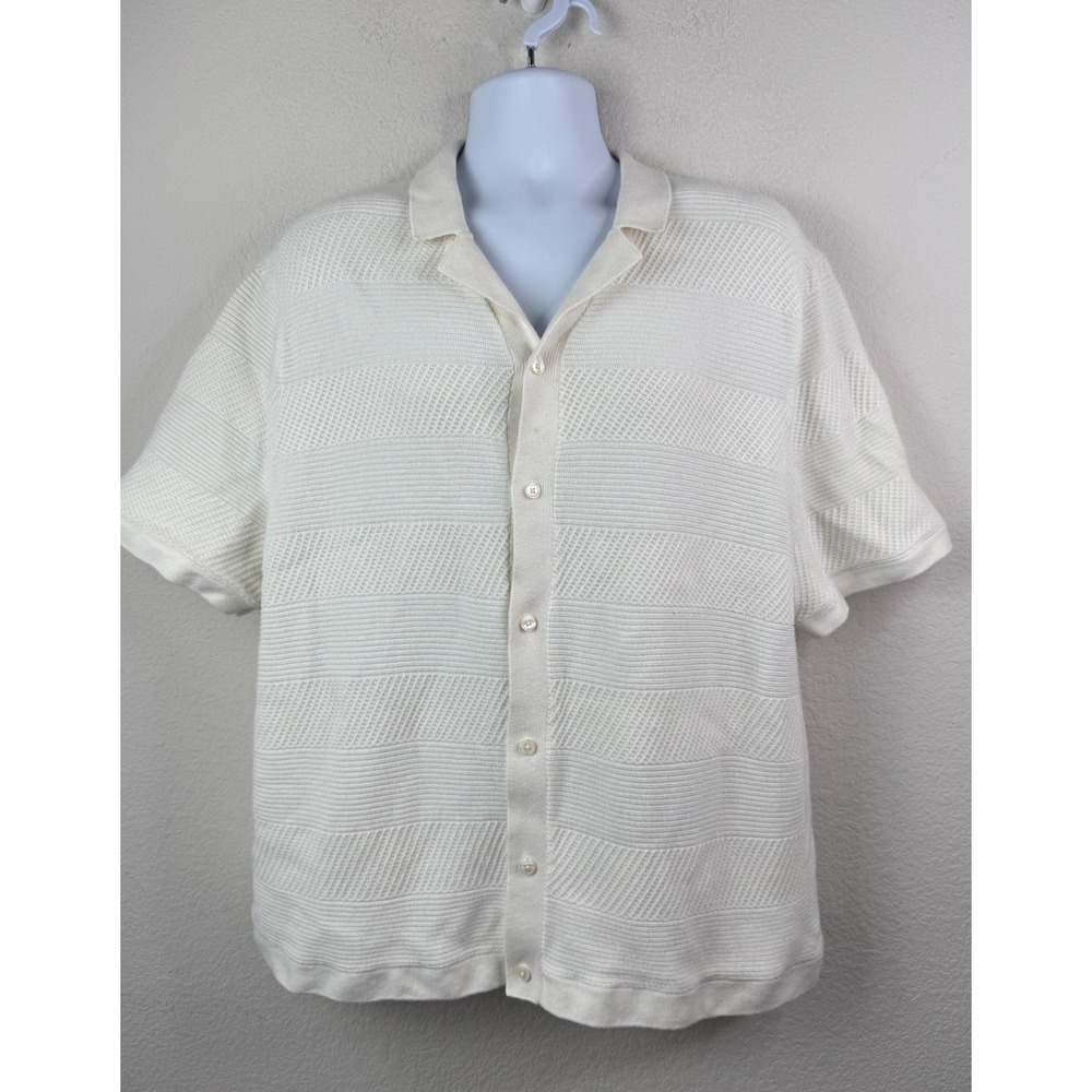Abercrombie & Fitch Mens XXL Knit Button Front Short Sleeve Polo Shirt Old Money